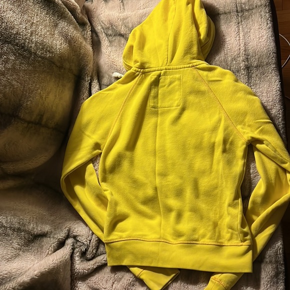 Pink from Victoria’s Secret, yellow hooded sweatshirt, size Small. - Picture 7 of 13